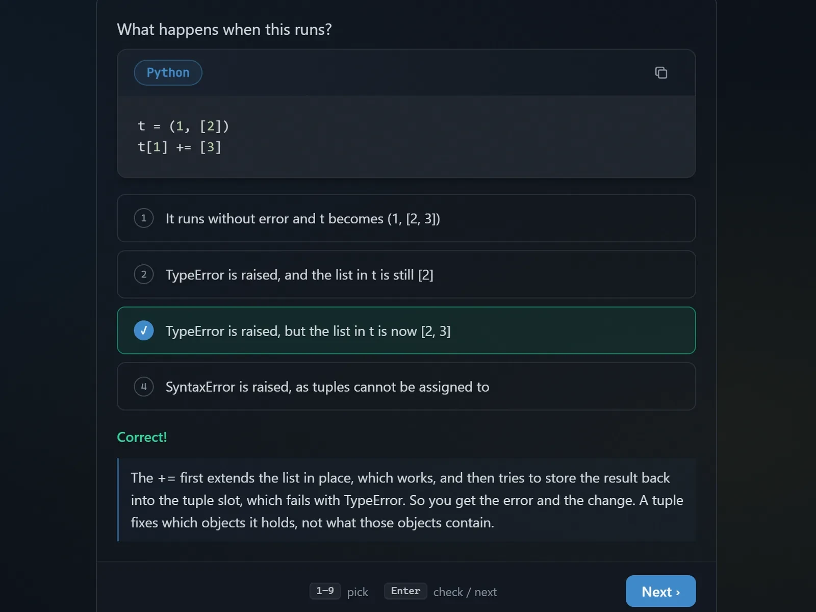 An interview-prep lesson in the Python course